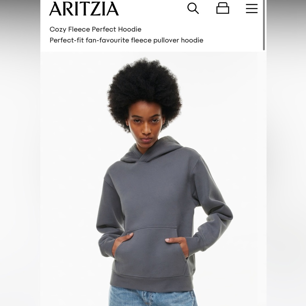 Aritzia Cozy Fleece Perfect Hoodie - Vintage Navy